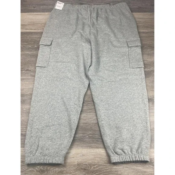 Nike Joggers Womens Plus Size 1X Oversized Mid Rise Fleece Cargo Gray DV5083 NWT - Picture 2 of 14